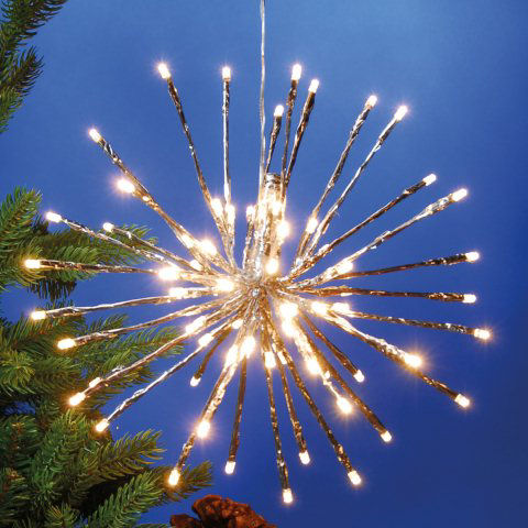 LED Lichtstern „Sirius”, silber, Weihnachtsbeleuchtung
