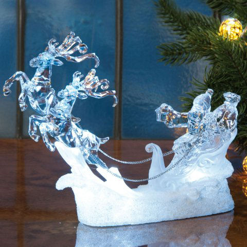 Weihnachtsbeleuchtung „Rentierschlitten”, Acryl Lichtdeko