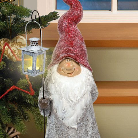 Weihnachtsfigur „Weihnachtswichtel”, Dekofigur mit Laterne