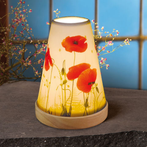 Porzellanlicht „Mohnblume”, Teelichthalter zur Tischdeko