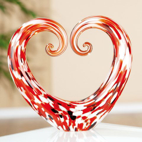Glas-Skulptur „Herz”, handgearbeitete Designer-Skulptur