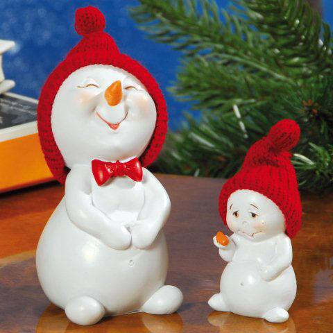 Weihnachtsfiguren „Schneemannkinder”, 2er-Set Dekofiguren