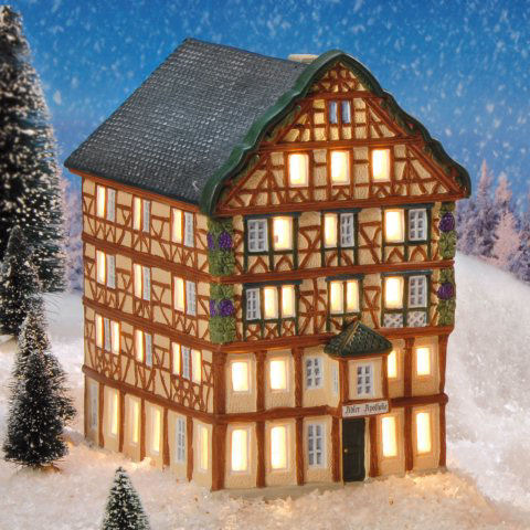 Keramik Lichthaus Weihnachtsdeko „Adler-Apotheke”