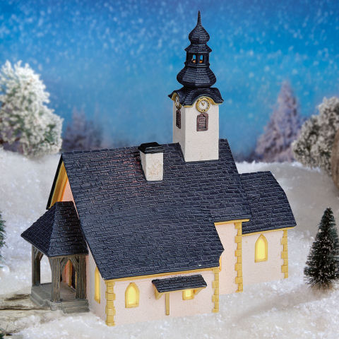 Lichthäuser Weihnachtsdeko „Waldkirche mit Zwiebeldach”