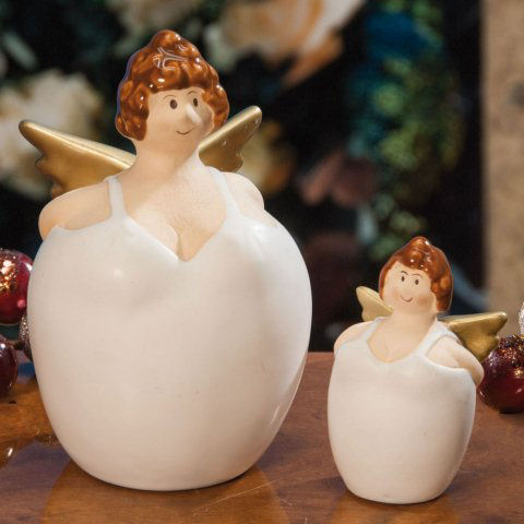 Weihnachtsfiguren „Schutzengel”, Deko-Figuren aus Keramik