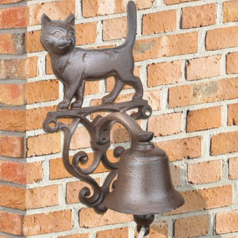 Türglocke „Katzen” aus Gusseisen, Landhausstil Antikoptik