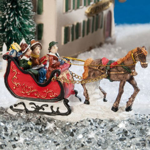Lichthäuser Miniaturfiguren Set „Pferdeschlitten”