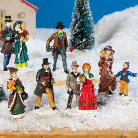 Lichthäuser Miniaturfiguren „Weihnachtseinkauf in der Stadt”