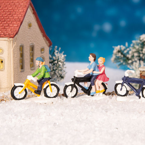 Lichthäuser Miniaturfiguren 4er-Set „Fahrräder”
