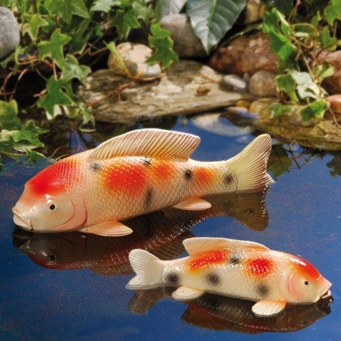 Teichfiguren Koi-Karpfen, naturgetreue Gartenteich Deko