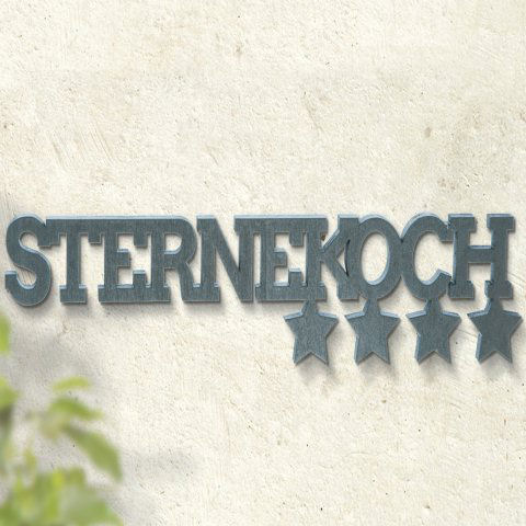 3D Deko-Holzschriftzug „Sternekoch”