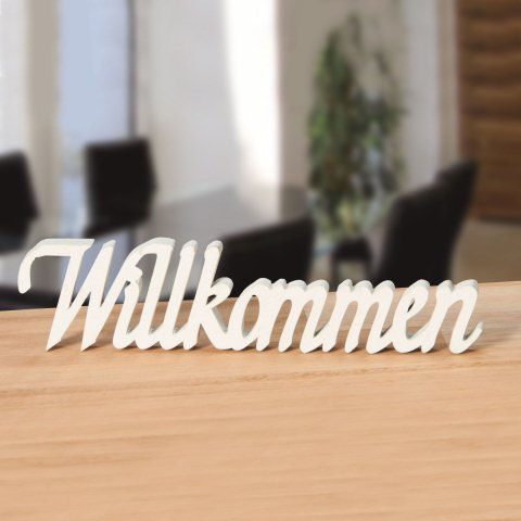 3D Deko-Holzschriftzug „Willkommen”