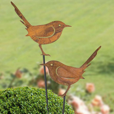 Gartenstecker „Vogel”, Gartendekoration in Rostoptik