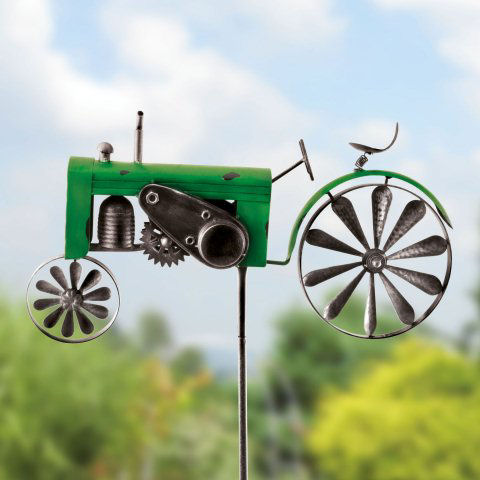 Windspiel „Traktor”, Gartenstecker zur Gartendekoration