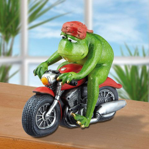 Deko Frosch auf Motorrad „Easy Rider”, Dekofigur Geschenkidee