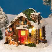Lichthäuser Weihnachtsdeko „Waldhütte mit Laterne”