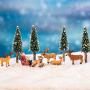 Lichthäuser Miniatur Landschaftsdeko Winter-Elche mit Tannen