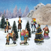 Lichthäuser Miniaturfiguren Set „Weihnachtsmarkt” (6 Teile)