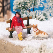 Lichthäuser Miniaturfigur „Sitzendes Mädchen mit Hund”