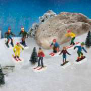 Lichthäuser Miniaturfiguren „Skifahrer Schulgruppe”