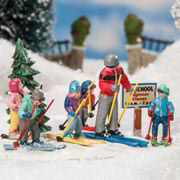 Lichthäuser Miniaturfiguren „Skischule mit Kindern”