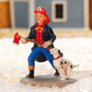 Lichthäuser Miniaturfigur „Feuerwehrmann mit Hund”