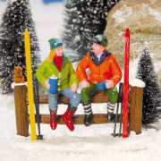 Lichthäuser Miniaturfiguren „Skifahrer am Zaun”