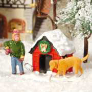 Lichthäuser Miniaturfiguren Set „Hundehütte im Schnee”