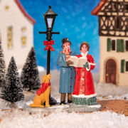Lichthäuser Miniaturfiguren „Weihnachtssingen mit Hund”