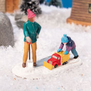 Lichthäuser Miniaturfiguren „Familie beim Schneeräumen”