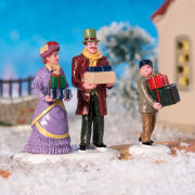 Lichthäuser Miniaturfiguren „Familie mit Geschenken”