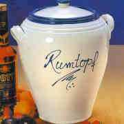 Handgefertigter echter Rumtopf, Keramik, mit Rezept