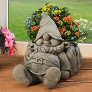 Pflanzkübel „Troll”, Blumenkübel mit Trollskulptur