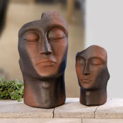 Deko-Skulptur „Gesicht”, Gartendeko aus Steinguss