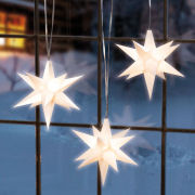 Advents-Sterne Weihnachtsdeko, Fensterhänger 3er-Set, weiß