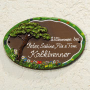Keramik Türschild „Blumenwiese”, wetterfestes Namensschild