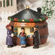 Lichthäuser Weihnachtsdeko Marktstand „Glühwein-Faß”