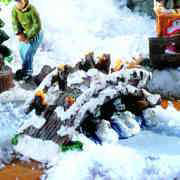 Lichthäuser Miniatur Weihnachtsdeko „Waldbrücke”