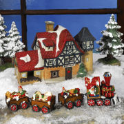 Lichthäuser Weihnachtsdeko Set „Bahnhof mit Zug”