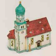 Keramik Lichthaus Weihnachtsdeko „Kirche in Wasserburg”