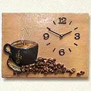 Küchenuhr „Kaffeetasse”, Deko Wanduhr aus Keramik