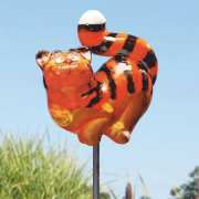 Gartenstecker „Katze”, wetterfest glasierte Gartendeko