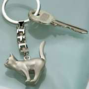 Schlüsselanhänger „Katze” aus massivem Edelstahl