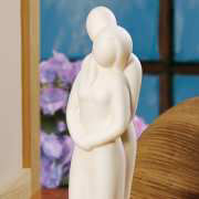 Dekoskulptur „Zweisamkeit”, weiße Porzellanfigur