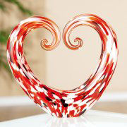 Glas-Skulptur „Herz”, handgearbeitete Designer-Skulptur