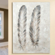 Gemälde „Federn”, handbemaltes Leinwand-Bild