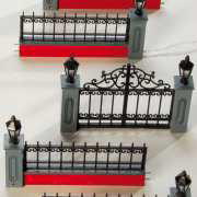 Miniatur schmiedeeiserner Zaun, Lichthäuser Weihnachtsdeko