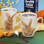 Porzellanbecher „Hase” für Kaffee, Kakao oder Tee, 2er-Set