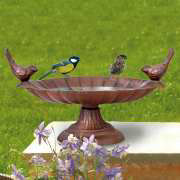 Vogeltränke 2er-Vögel, wetterfeste Gartendeko aus Eisen