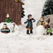 Lichthäuser Miniaturfiguren „Spielende Kinder im Schnee”